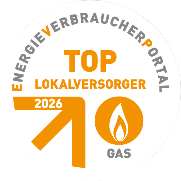 Die Plakette Top Lokalversorger Gas 2025