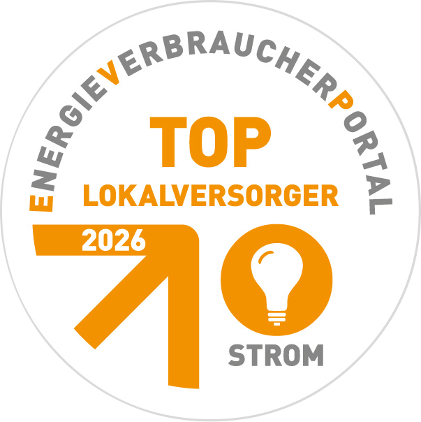 Die Plakette Top Lokalversorger Strom 2025