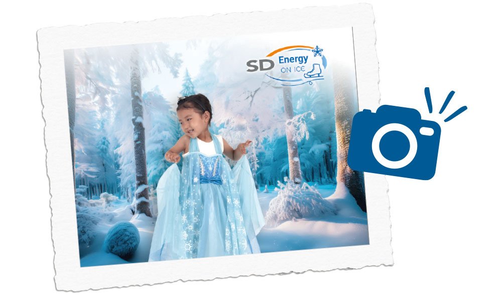 Fotoaktion vor winterlichem Hintergrund