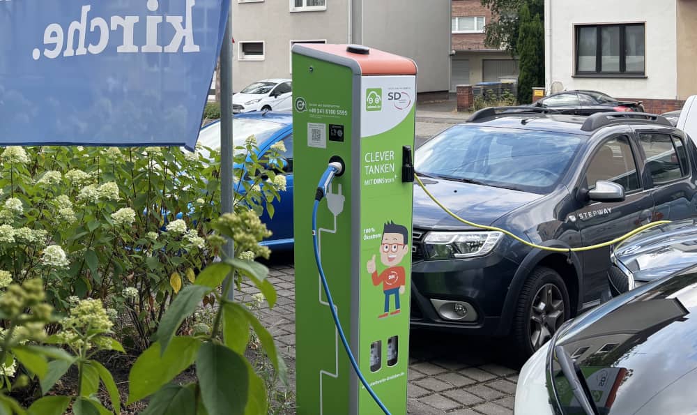 Die öffentliche Ladestation an der Duisburger Straße