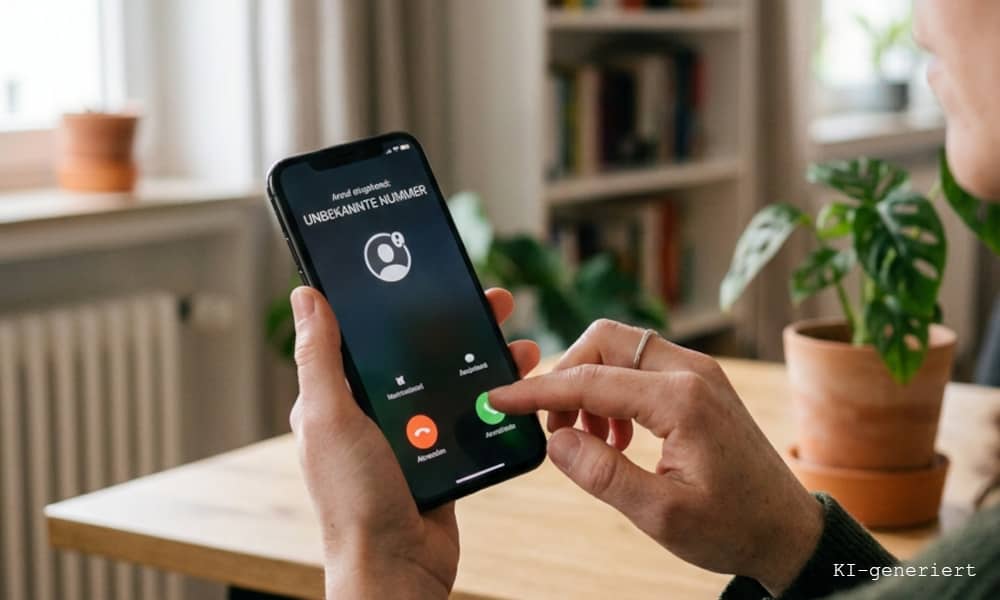 Auf dem Handy erscheint eine anonyme Nummer