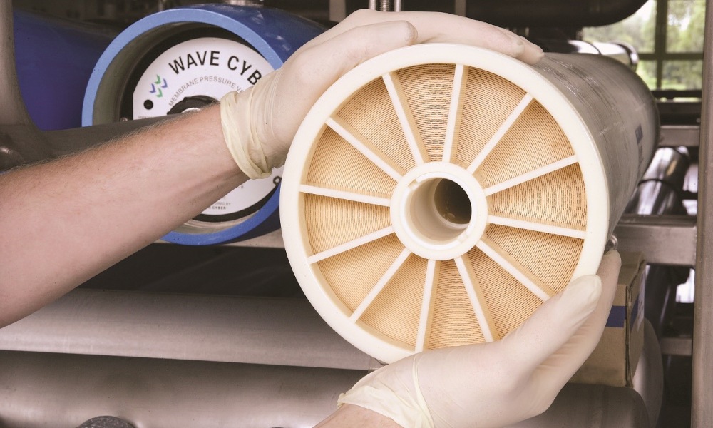 Eine Wickelmembran der Nanofiltrationsanlage in löhnen